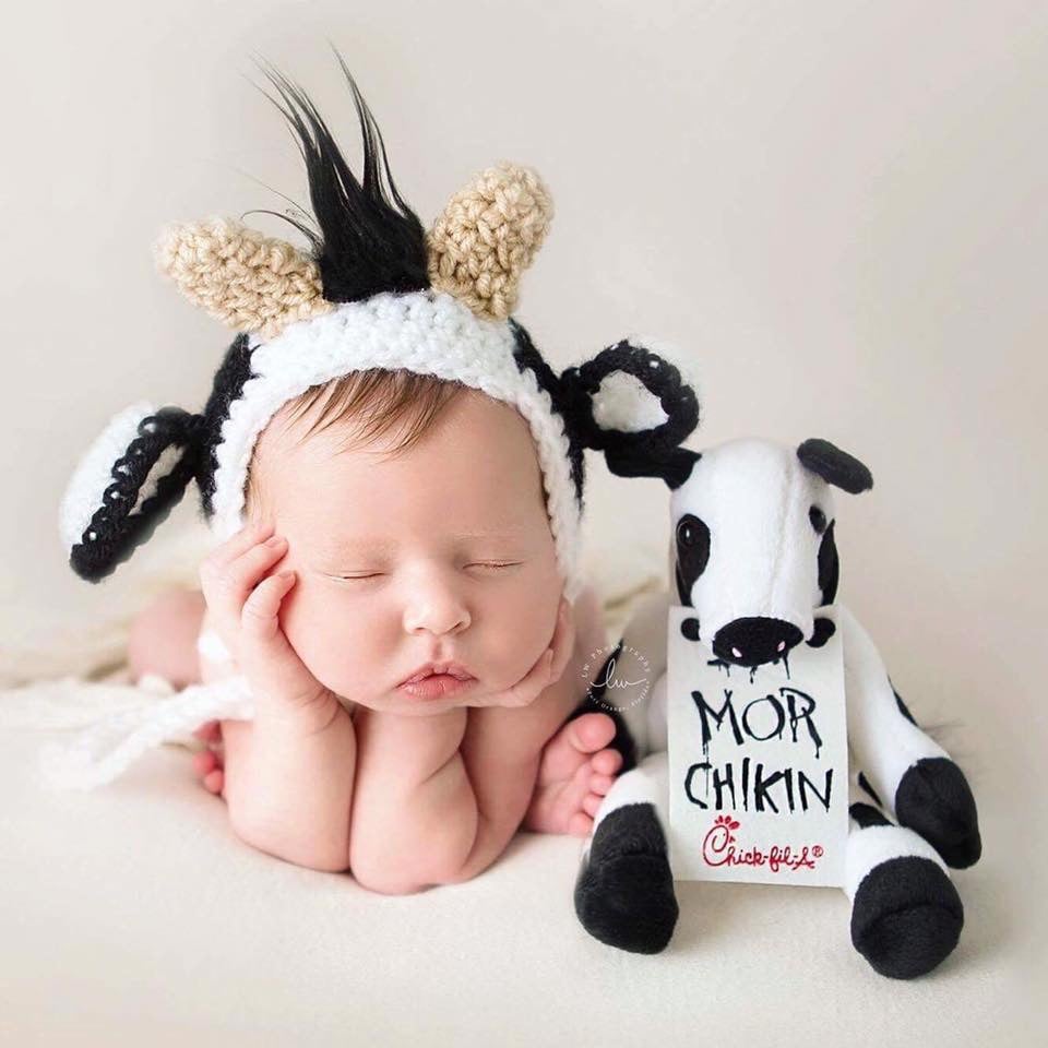 Image of Black and White  Cow Hat (Chik Cow Hat)