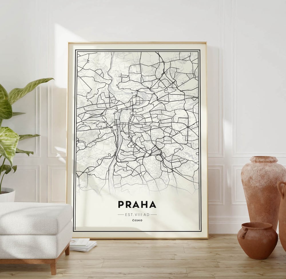 Prague - Modern Minimalist City Map Poster