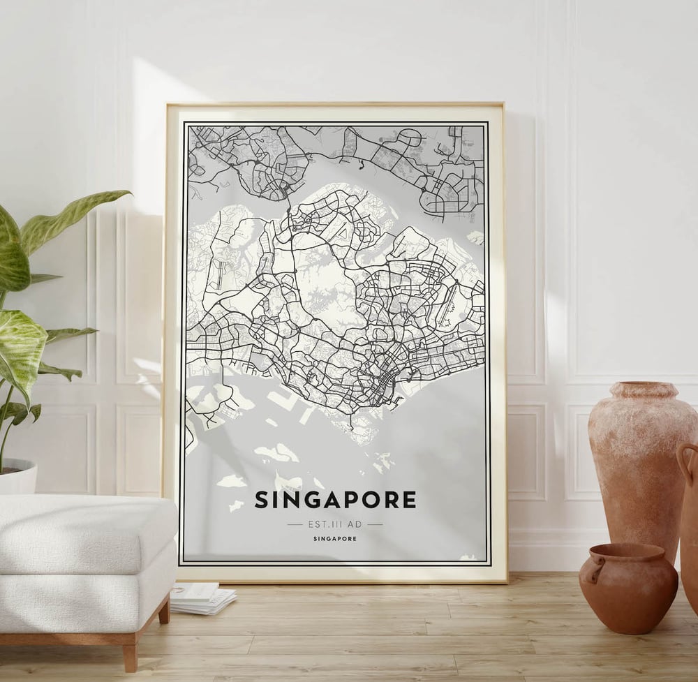 Singapore - Modern Minimalist City Map Poster