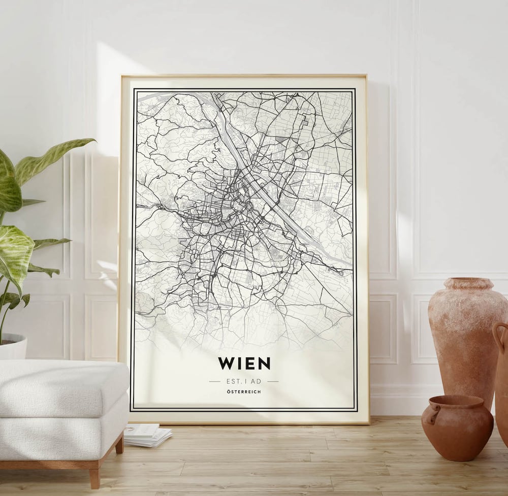 Vienna - Modern Minimalist City Map Poster