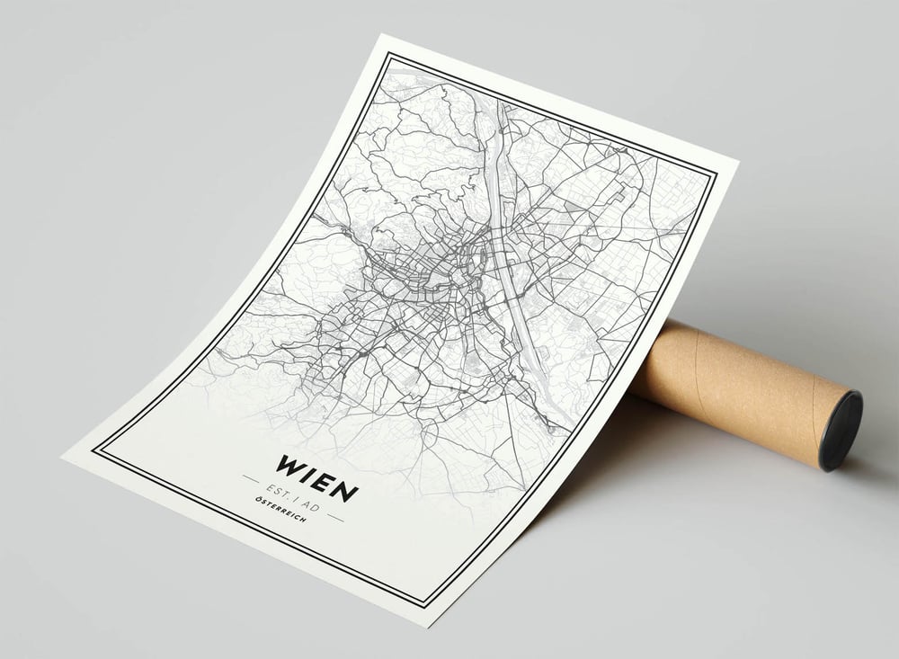 Vienne - Carte de la ville minimaliste moderne Poster