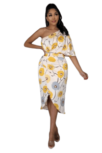 Image 1 of Pretty Petals One Shoulder Dress