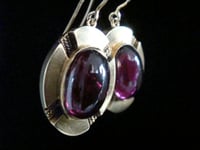 Image 5 of LARGE VICTORIAN 15CT NATURAL CABOCHON GARNET DROP EARRINGS 6.6g