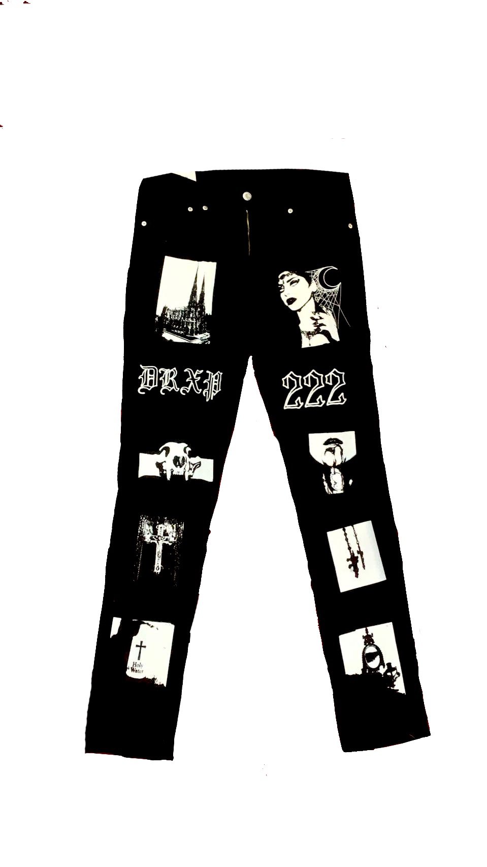 BLOOD LUST JEANS BLACK AND WHITE
