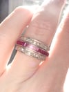 ART DECO 18CT WG FRENCH CUT SAPPHIRE RUBY DIAMOND FULL ETERNITY NIGHT & DAY 