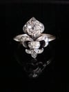 Georgian circa 1820 18ct silver old cut diamond fleur de lis ring 0.55ct