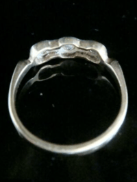 Image 3 of ART DECO 18CT PLATINUM OLD CUT CUT DIAMOND 5 STONE 0.35CT RING