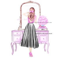 Image 1 of FASHION ILLUSTRATION ART PRINT: MIRROR MIRROR