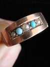 Victorian 22ct yellow gold turquoise and pearl 5 stone ring