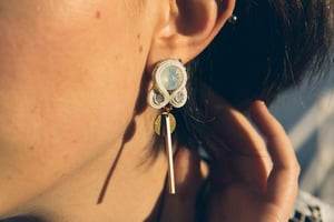 Pendientes soutache LAPONIA - nieve