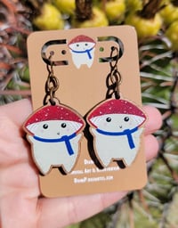 Image 3 of Wood Schroomy Dude Earrings