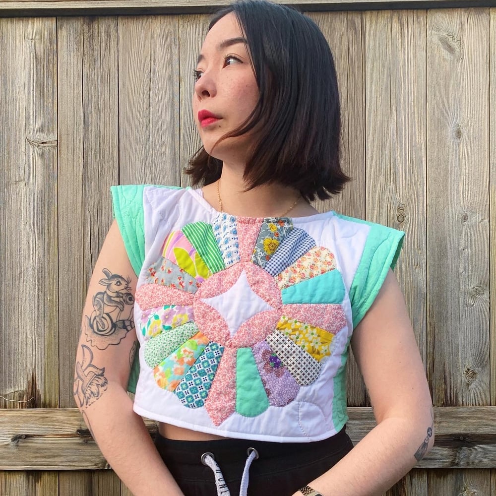 Image of Quilted Crop Top — Dresden Plate