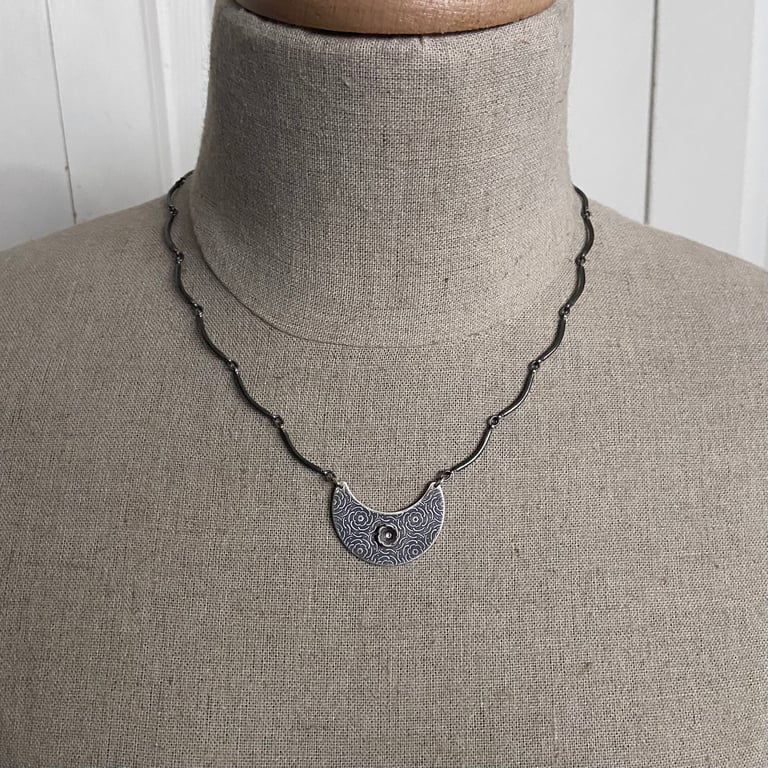 Sterling Silver Peony Pattern Necklace Image 5