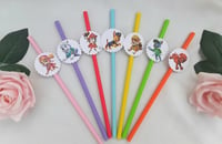Image 2 of Pkt 5 pr 7 Character Paw Patrol Party Straws, Paw Patrol Drinking Straws, Paw Patrol Table Decor