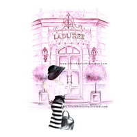 Image 1 of FASHION ILLUSTRATION ART PRINT: SHOPPING IN PARIS