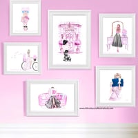 Image 3 of FASHION ILLUSTRATION ART PRINT: SHOPPING IN PARIS