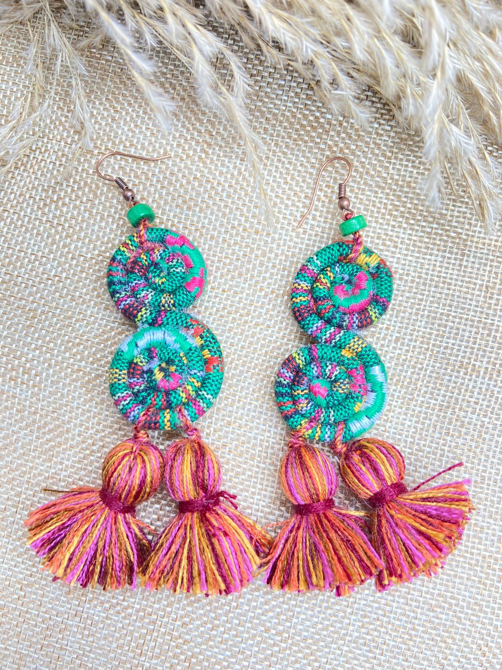 Quetzal Rope Tassel Earrings