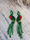 Beaded Quetzal Earrings