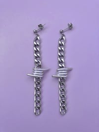 Image 4 of BARBED WIRE CHAIN DROP EARRINGS 