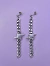 BARBED WIRE CHAIN DROP EARRINGS 