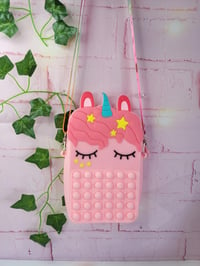 Image 1 of Unicorn Pop It fidget messenger bag