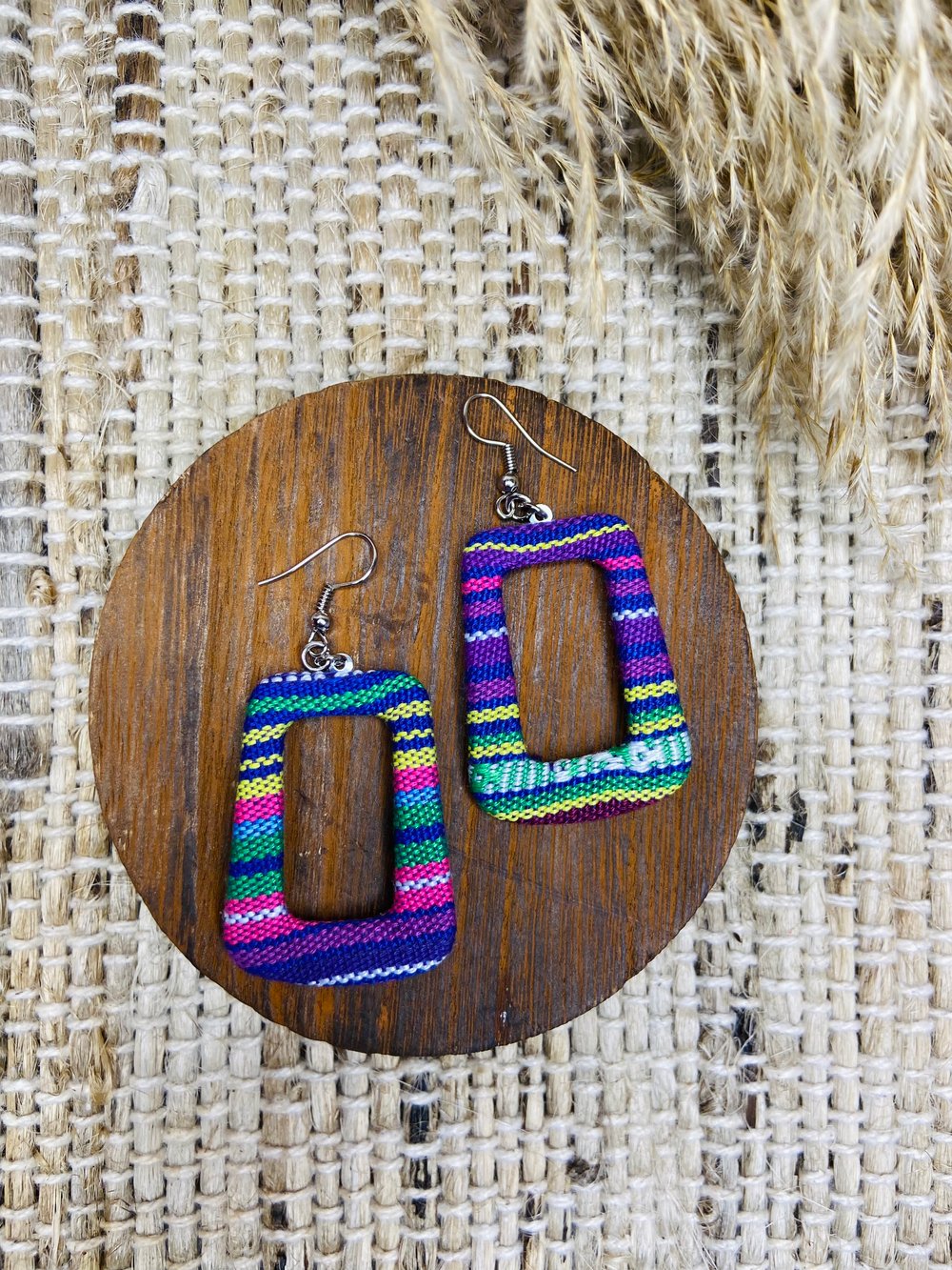 Textile Oblong Earrings