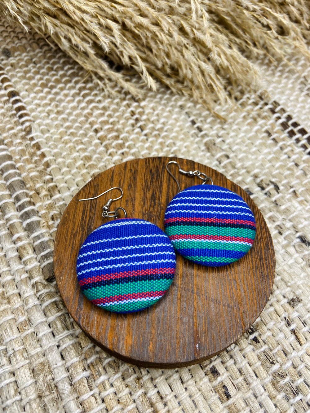 Round Textile Earrings