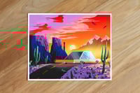 Pink Car on Desert Road Trip | Print