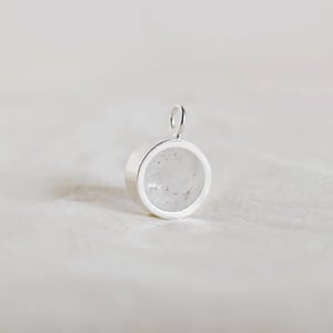 Image of Clear Quartz round cut silver necklace