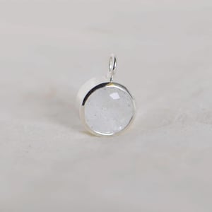 Image of Clear Quartz round cut silver necklace