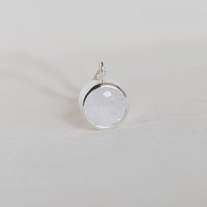 Image of Clear Quartz round cut silver necklace