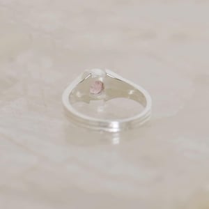 Image of Pink Tulip x Pink Tourmaline oval cut silver ring