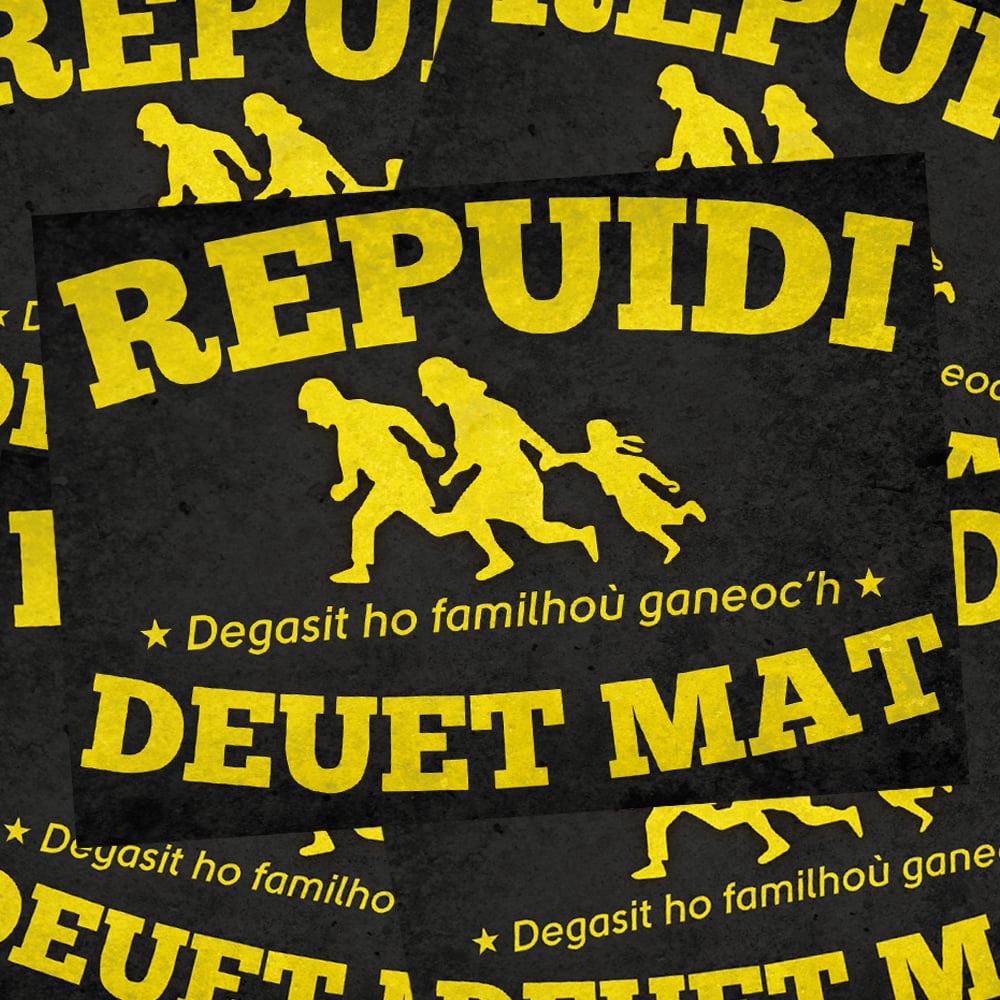 Image of Autocollant "Repuidi deuet mat" ("Refugees Welcome")