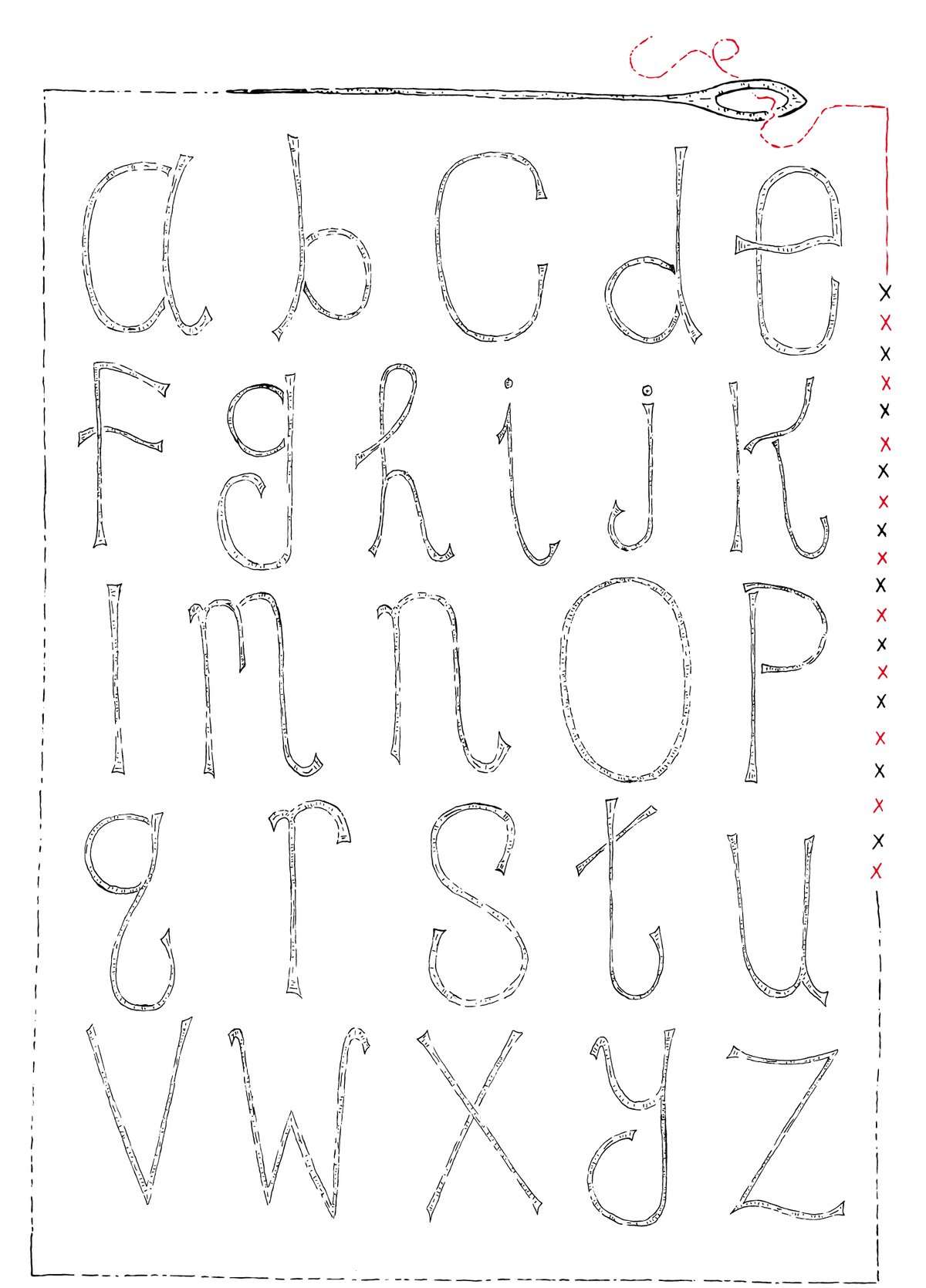 Image of Alphabet (Digital Lowercase Tracing Templates)