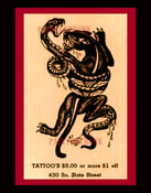 Image of giclee print vintage 1950s ralph johnstone chicago tattoo flash biz card panther