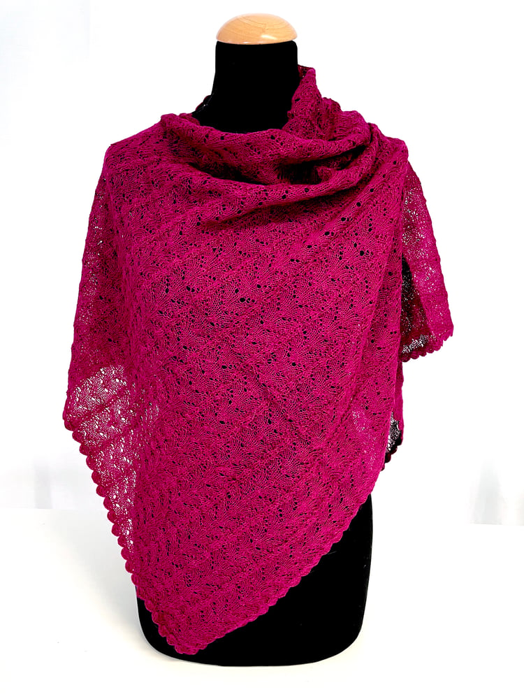 Image of Laced knitted poncho Blueberry 