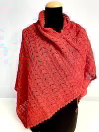 Image 1 of Laced knitted poncho Rust Melange 