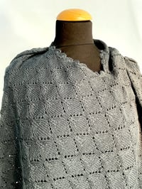 Image 2 of Laced knitted poncho large Thunder blue 