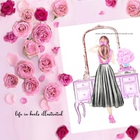 Image 3 of FASHION ILLUSTRATION ART PRINT: MIRROR MIRROR