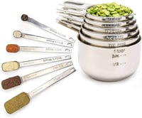 Gourmet Measuring Cups and Spoons Set of 12 Stainless Stee