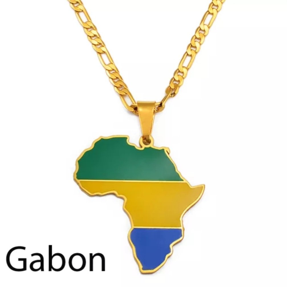 Image of GABON-AFRICAN MAP NECKLACE|PRE-ORDER