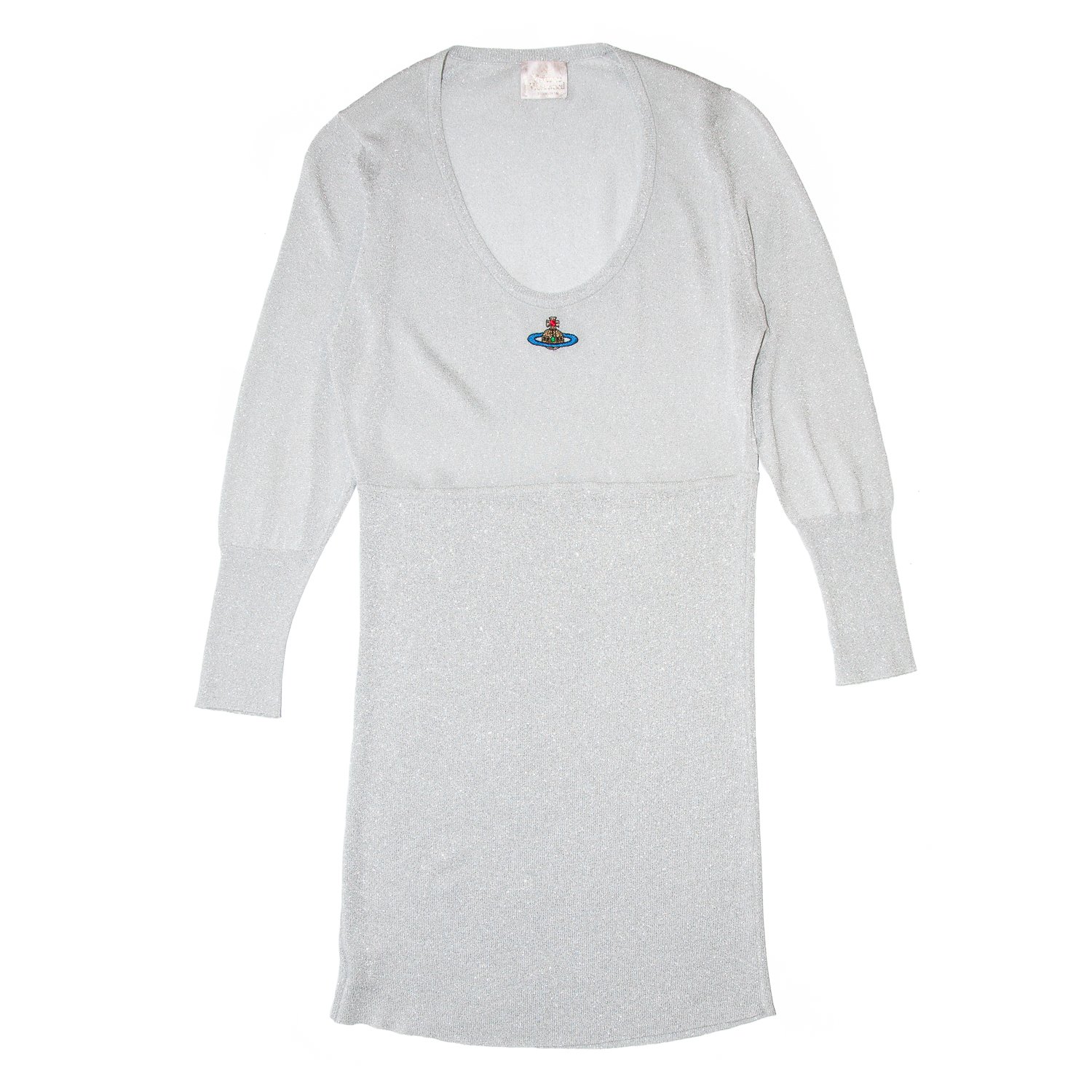 Image of Vivienne Westwood 1990s Knitted Lamé Mini Dress