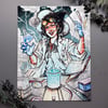 Mad Scientist Witch Signed Watercolor Print