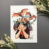 Bat Witch 5x7 inch Signed Watercolor Print