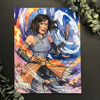 Image 1 of "The Legend" Korra Signed Watercolor Print 