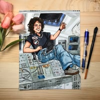 "The Pioneer" Sally Ride Signed Watercolor Print 