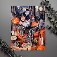 Pumpkin Witch Signed Watercolor Print