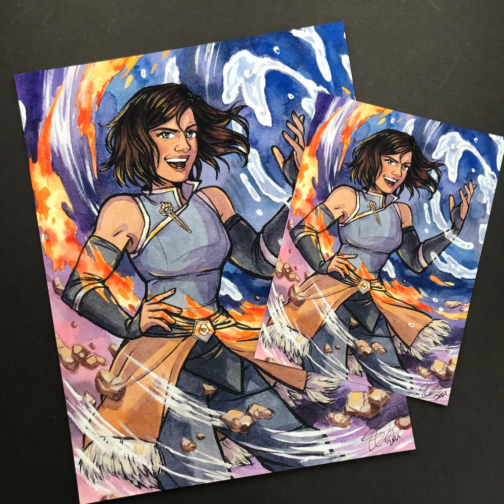 "The Legend" Korra Signed Watercolor Print 