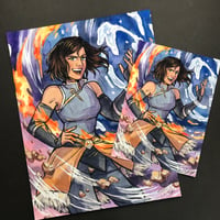 Image 2 of "The Legend" Korra Signed Watercolor Print 