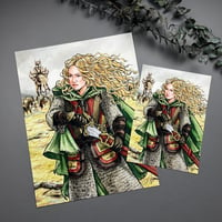 Image 2 of Eowyn "The Shieldmaiden" Signed Watercolor Print 